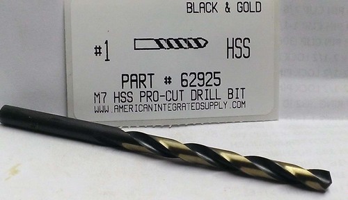 #1 M7 HSS 135° SPLIT POINT BLACK & GOLD JOBBER DRILL BIT