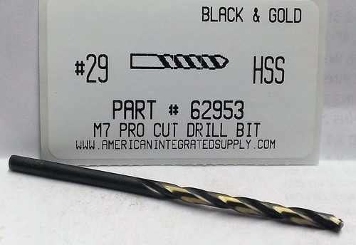 #29 M7 HSS 135° SPLIT POINT BLACK & GOLD JOBBER DRILL BIT