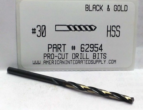 #30 M7 HSS 135° SPLIT POINT BLACK & GOLD JOBBER DRILL BIT