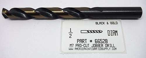 1/2 M7 HSS 135° SPLIT POINT BLACK & GOLD JOBBER DRILL BIT