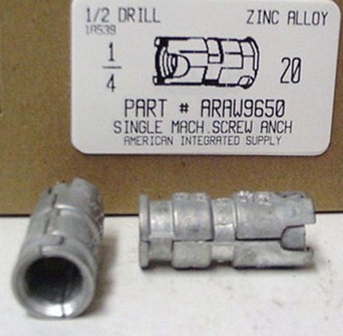 1/4-20 SINGLE EXPANSION ANCHOR USE 1/2 MASONRY DRILL