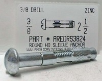 3/8X2-1/2 SLEEVE ANCHOR ROUND HEAD ZINC USE 3/8 DRILL