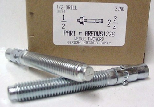 1/2X2-3/4 WEDGE ANCHOR STEEL ZINC PLATED USE 1/2 DRILL