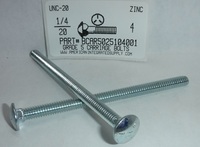 1/4-20X4 CARRIAGE BOLT FULLY THREADED GRADE 5 STEEL ZINC PLATED