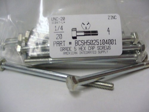 1/4-20X4 HEX HEAD CAP SCREW GRADE 5 STEEL ZINC PLATED