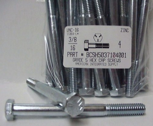 3/8-16X4 HEX HEAD CAP SCREW GRADE 5 STEEL ZINC PLATED