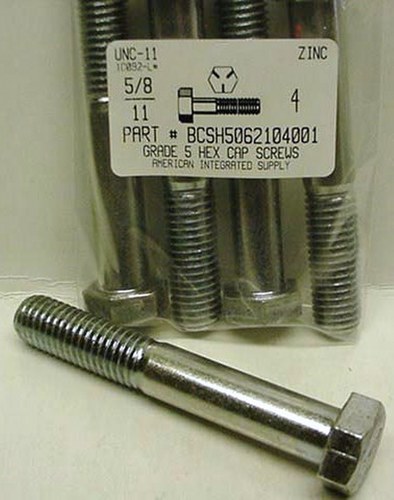 5/8-11X4 HEX HEAD CAP SCREW GRADE 5 STEEL ZINC PLATED