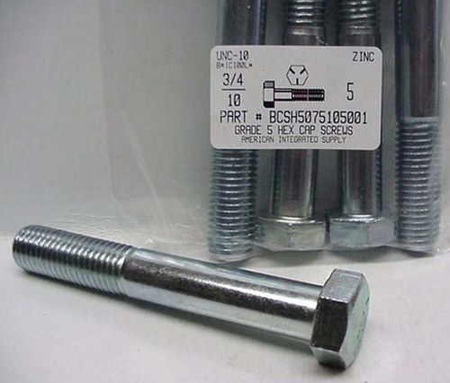 3/4-10X5 HEX HEAD CAP SCREW GRADE 5 STEEL ZINC PLATED