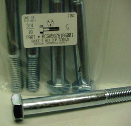 3/4-10X6 HEX HEAD CAP SCREW GRADE 5 STEEL ZINC PLATED