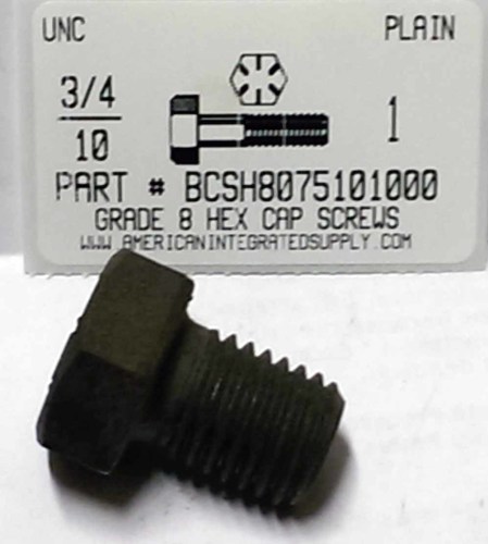 3/4-10X1 HEX HEAD CAP SCREW GRADE 8 STEEL PLAIN