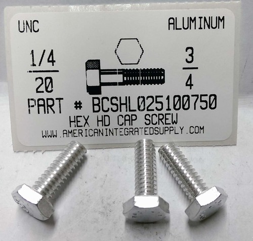 1/4-20X3/4 HEX HEAD CAP SCREW 2024T4 ALUMIMUM