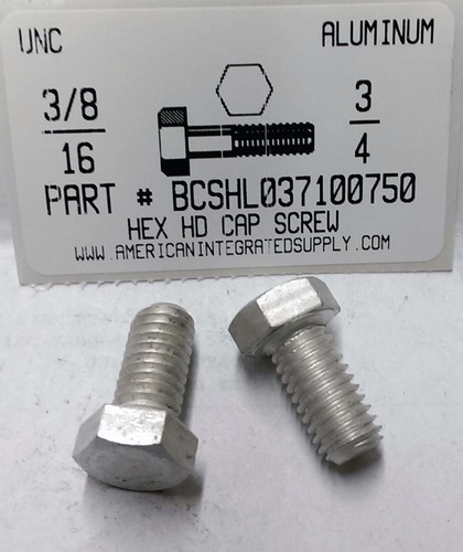 3/8-16X3/4 HEX HEAD CAP SCREW 2024T4 ALUMINUM