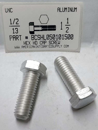 1/2-13X1-1/2 HEX HEAD CAP SCREW 2024T4 ALUMINUM