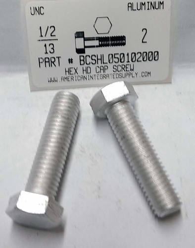 1/2-13X2 HEX HEAD CAP SCREW 2024T4 ALUMINUM