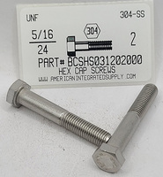 5/16-24X2 HEX HEAD CAP SCREW 304 STAINLESS STEEL