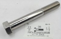 3/4-10X5-1/2 HEX HEAD CAP SCREW 304 STAINLESS STEEL