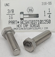 3/8-16X1-1/4 HEX HEAD CAP SCREW 316 STAINLESS STEEL