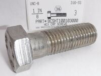 1-8X3 HEX HEAD CAP SCREW 316 STAINLESS STEEL