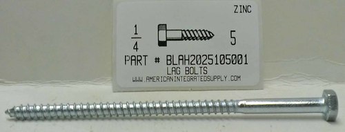 1/4X5 HEX HEAD LAG BOLT STEEL ZINC PLATED