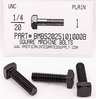 1/4-20X1 SQUARE HEAD MACHINE BOLT STEEL PLAIN