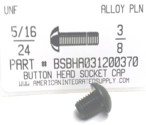 5/16-24X3/8 BUTTON HEAD SOCKET CAP SCREW ALLOY STEEL BLACK