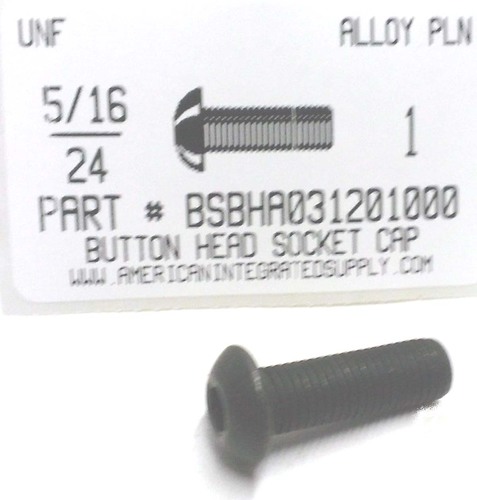 5/16-24X1 BUTTON HEAD SOCKET CAP SCREW ALLOY STEEL BLACK