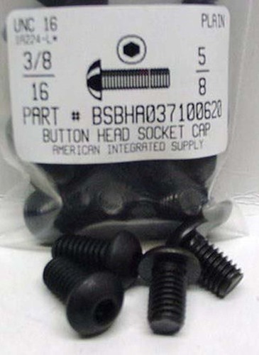 3/8-16X5/8 BUTTON HEAD SOCKET CAP SCREW ALLOY STEEL BLACK