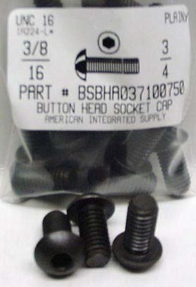 3/8-16X3/4 BUTTON HEAD SOCKET CAP SCREW ALLOY STEEL BLACK