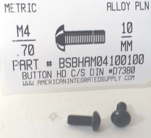 M4-.70X10mm BUTTON HEAD SOCKET CAP SCREW 10.9 STEEL BLACK D7380