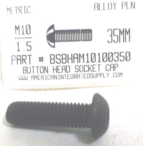 M10-1.50X35mm BUTTON HEAD SOCKET CAP SCREW 10.9 STEEL BLACK D7380