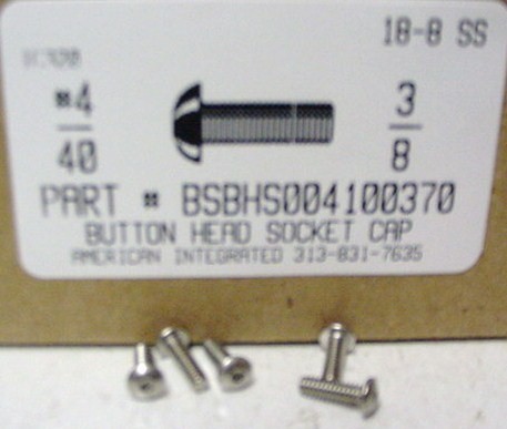 #4-40X3/8 BUTTON HEAD SOCKET CAP SCREW 18-8 STAINLESS STEEL