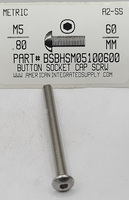 M5-.80X60MM BUTTON HEAD SOCKET CAP SCREW A2 STAINLESS STEEL D7380