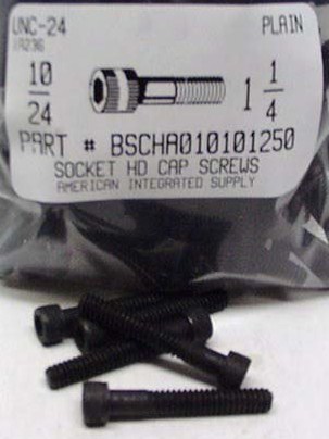 #10-24X1-1/4 SOCKET HEAD CAP SCREW ALLOY STEEL BLACK