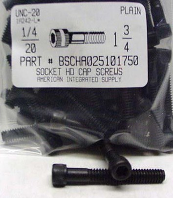 1/4-20X1-3/4 SOCKET HEAD CAP SCREW ALLOY STEEL BLACK