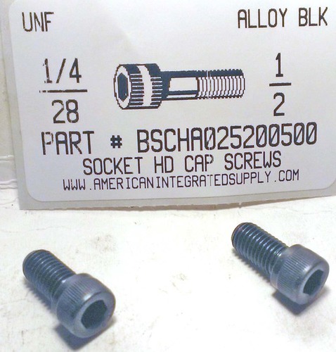 1/4-28X1/2 SOCKET HEAD CAP SCREW ALLOY STEEL BLACK