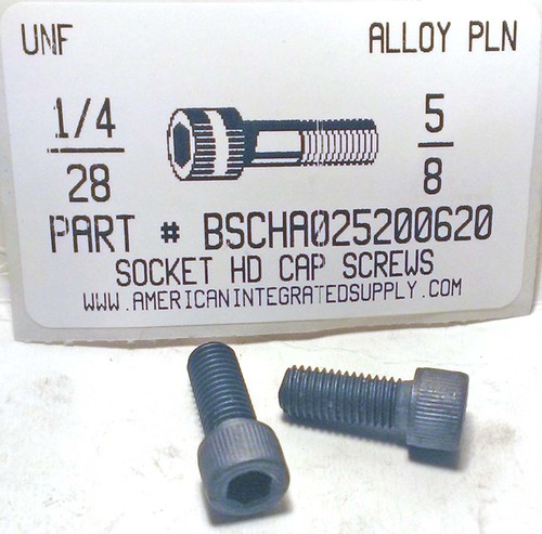 1/4-28X5/8 SOCKET HEAD CAP SCREW ALLOY STEEL BLACK