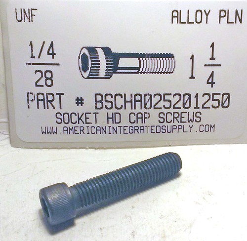 1/4-28X1-1/4 SOCKET HEAD CAP SCREW ALLOY STEEL BLACK