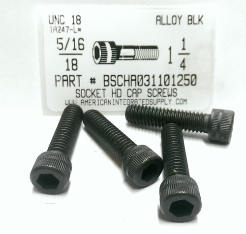 5/16-18X1-1/4 SOCKET HEAD CAP SCREW ALLOY STEEL BLACK