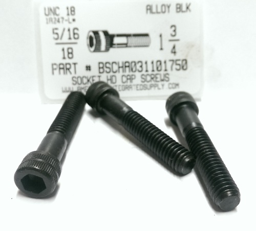 5/16-18X1-3/4 SOCKET HEAD CAP SCREW ALLOY STEEL BLACK