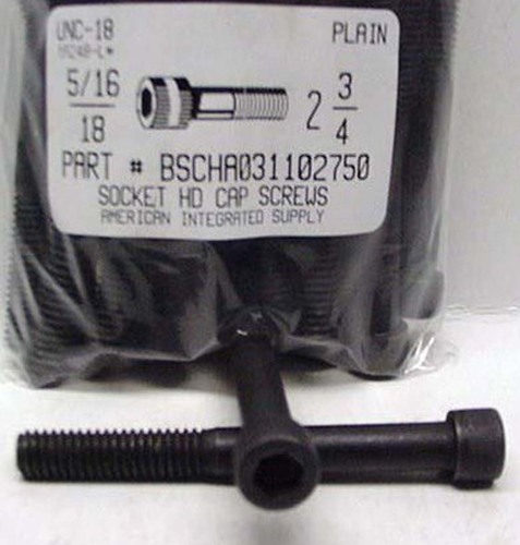 5/16-18X2-3/4 SOCKET HEAD CAP SCREW ALLOY STEEL BLACK