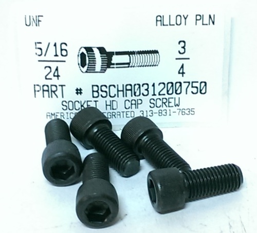 5/16-24X3/4 SOCKET HEAD CAP SCREW ALLOY STEEL BLACK