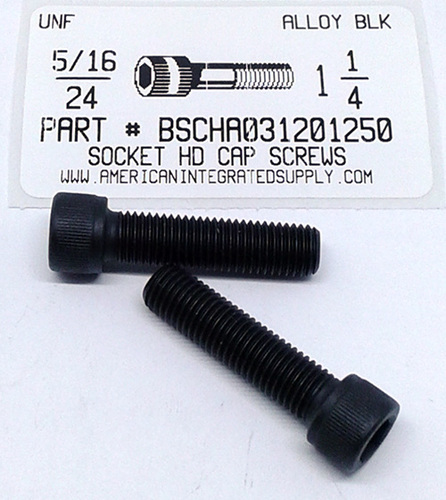 5/16-24X1-1/4 SOCKET HEAD CAP SCREW ALLOY STEEL BLACK