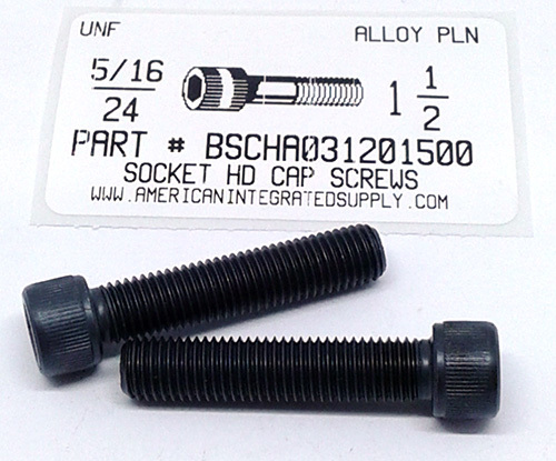 5/16-24X1-1/2 SOCKET HEAD CAP SCREW ALLOY STEEL BLACK