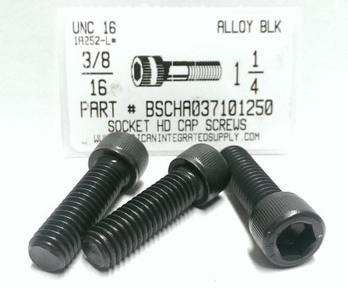 3/8-16X1-1/4 SOCKET HEAD CAP SCREW ALLOY STEEL BLACK