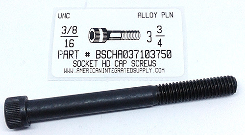 3/8-16X3-3/4 SOCKET HEAD CAP SCREW ALLOY STEEL BLACK