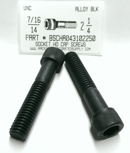 7/16-14X2-1/4 SOCKET HEAD CAP SCREW ALLOY STEEL BLACK