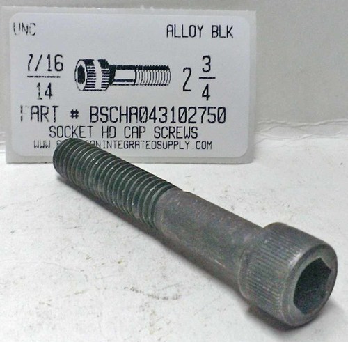 7/16-14X2-3/4 SOCKET HEAD CAP SCREW ALLOY STEEL BLACK