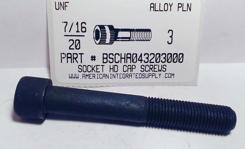 7/16-20X3 SOCKET HEAD CAP SCREW ALLOY STEEL BLACK