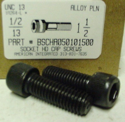 1/2-13X1-1/2 SOCKET HEAD CAP SCREW ALLOY STEEL BLACK