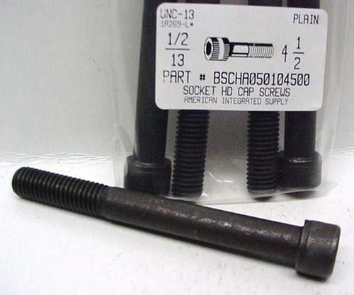 1/2-13X4-1/2 SOCKET HEAD CAP SCREW ALLOY STEEL BLACK